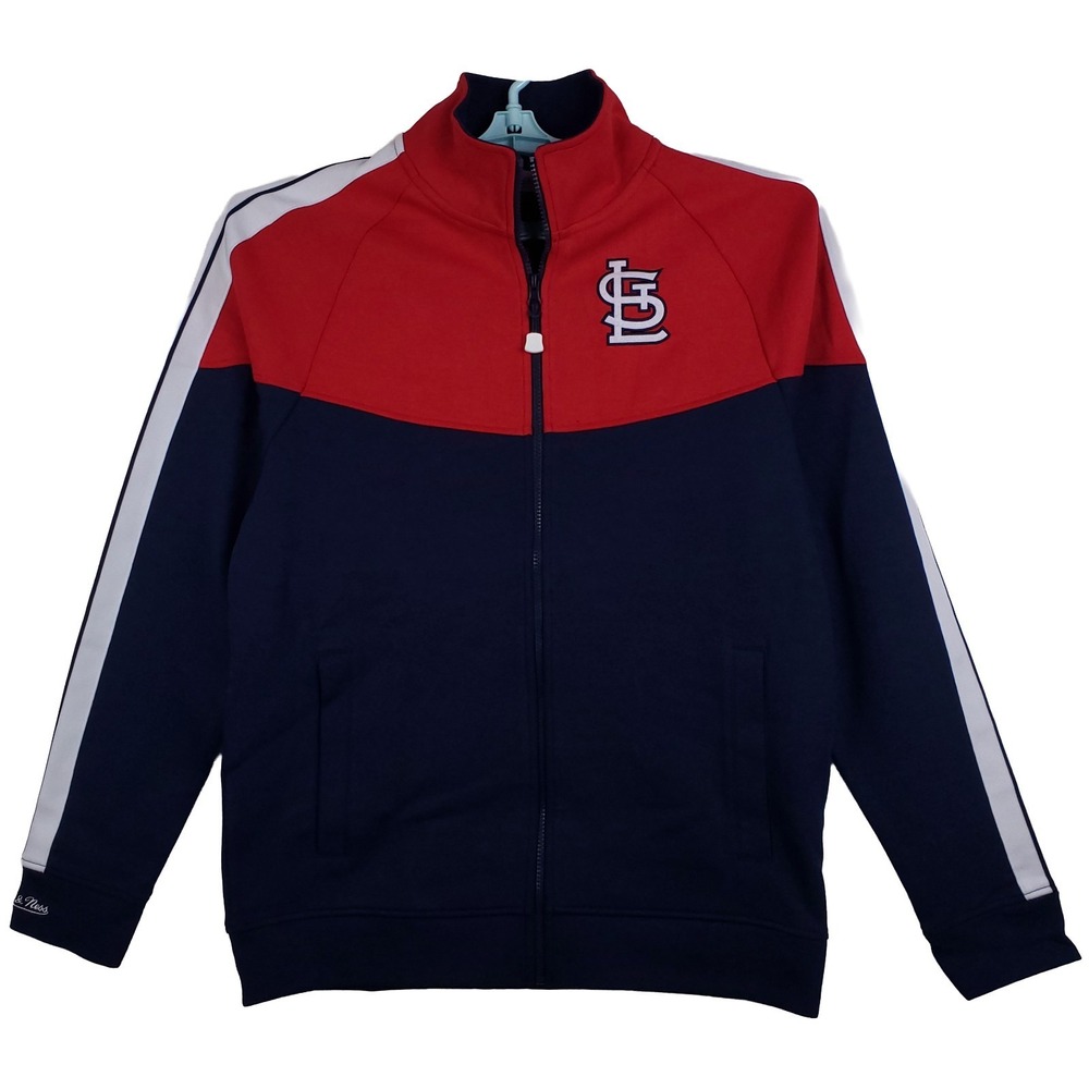 St. Louis Cardinals Mitchell & Ness‎ MLB Large Track Jacket Navy Red White NWT